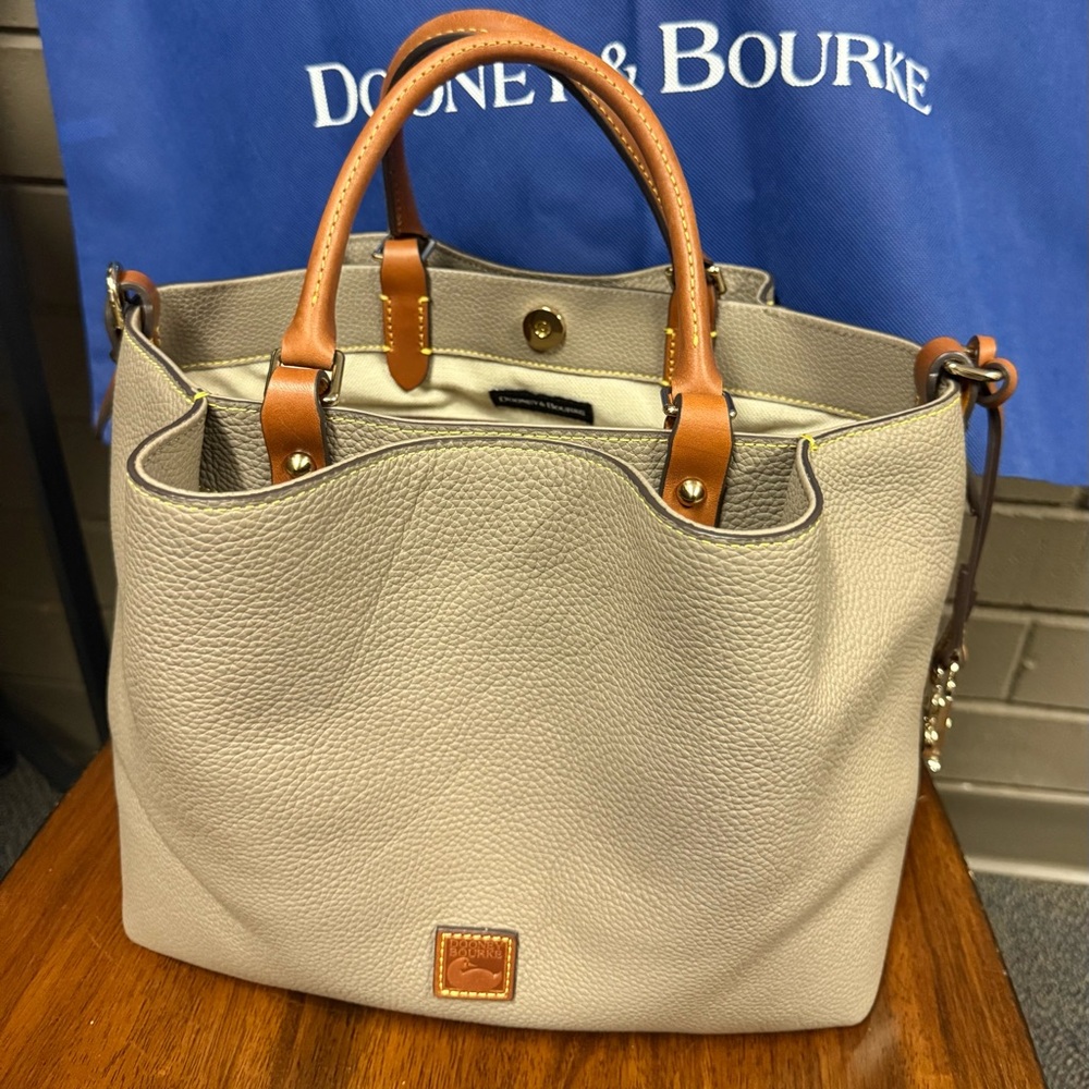 Dooney & Bourke Tan and Brown Leather Shoulder Bag - Picture 10 of 10